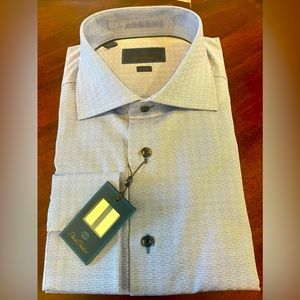 David Donahue Men’s Dress Shirt Trim Fit 17.5 34/35 Nordstrom $185
